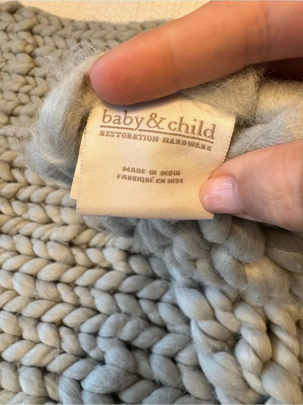 RH Baby & Child Chunky Hand-Knit Stroller Blanket